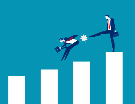 Business punish partnership. Business competition concept