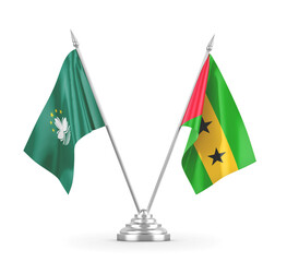 Sao Tome and Principe and Macau table flags