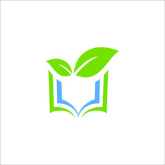 book leaf logo design