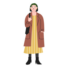 fashionable elderly woman. Vector illustration
