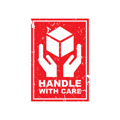 Vector Distressed Handle With Care Label