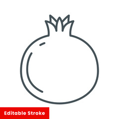 Pomegranate line icon, fruit and garnet, vector graphics, a linear pattern on a white background, editable stroke eps 10.