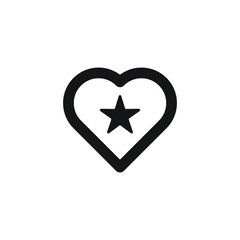 Heart star icon design isolated on white background