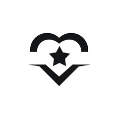 Heart star icon design isolated on white background