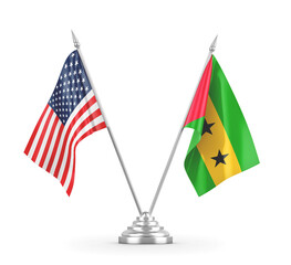 Sao Tome and Principe and United States table flags