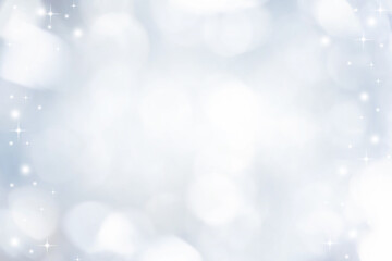 abstract blur white and silver color background with star glittering light for show,promote and advertisee product and content in merry christmas and happy new year season collection concept	