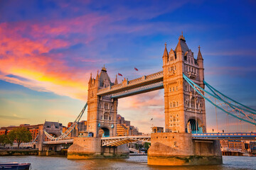 Tower bridge at sunset, London