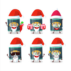 Santa Claus emoticons with can of sardines cartoon character