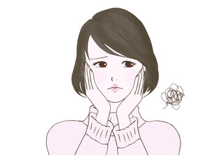 冬服の女性_正面_悩み2