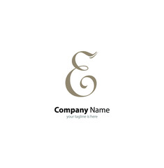The simple elegant logo of letter e with white background