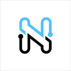 N circuit logo design