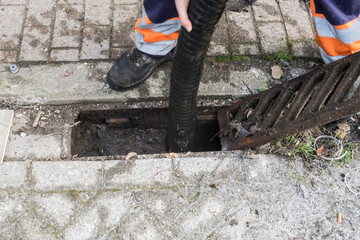 suction from street floor drain
