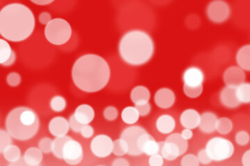 Christmas red abstract background. Beautiful white snow. bokeh light texture. pattern glitter glow circles.