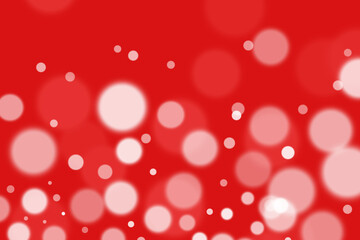 Christmas red abstract background. Beautiful white snow. bokeh light texture. pattern glitter glow circles.