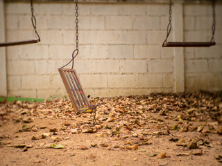 One side of the broken iron swing