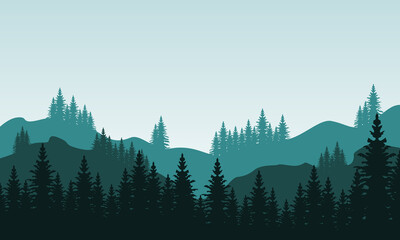 Beautiful scenery trees and mountains in the countryside. City vector