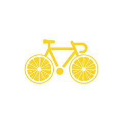 Bike with wheels made from round slices of lemon Bike lemon nature vector illustration