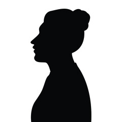 A woman silhouette vector, black and white people.
