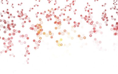 Light Red, Yellow vector backdrop with dots.