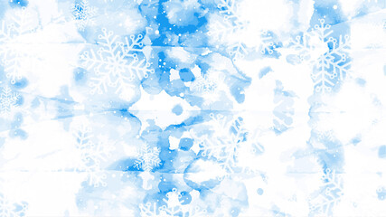 Winter blue background with snowflakes. Vector Illustration. Merry Christmas and Happy New Year greeting card design with white snow on blue background.