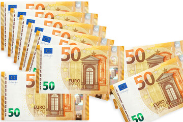 Fifty euro note isolated on a white background