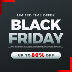 Black Friday banner template design. Promotion, discount. Eps10 vector illustration.