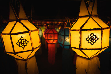 Lantern festival at Wat Phra That Hariphunchai