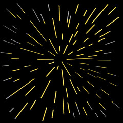 黄色の放射状の高速移動するイメージの背景素材