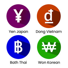 Obraz premium Set currency icons. Eps10 vector illustration.