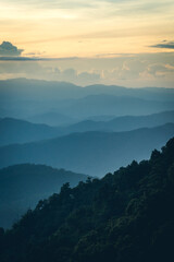 Obraz premium Sunset at Samoeng view point, Chiangmai, Thailand