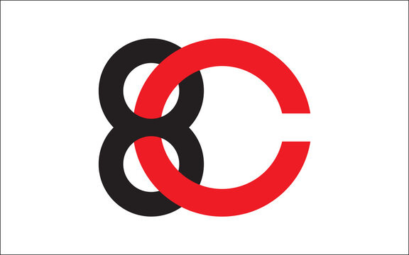 Illustration vector graphic of letter 8C icon logo template design