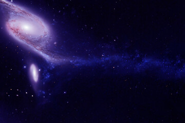 Naklejka na ściany i meble Colored beautiful galaxy. Elements of this image were furnished by NASA.