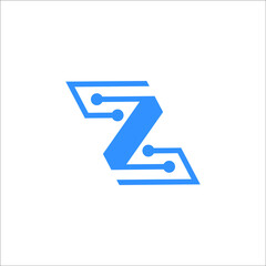 Letter Z circuit logo 