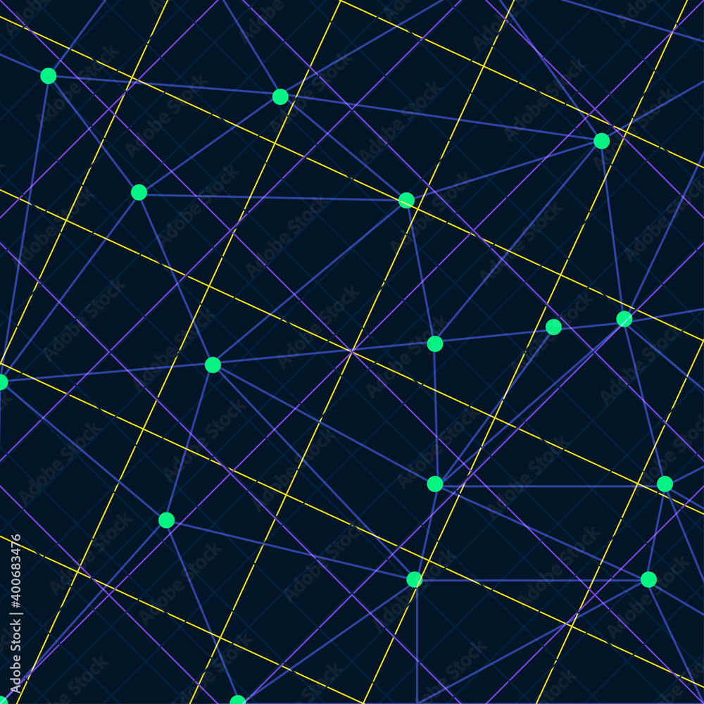 Wall mural an abstract mesh network grid background image.