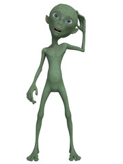 3d render of a toon alien