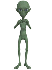 3d render of a toon alien
