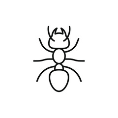 Ant icon line style isolated on white background. Vector illustration