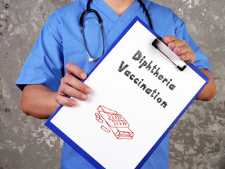 Diphtheria Vaccination phrase on the page.
