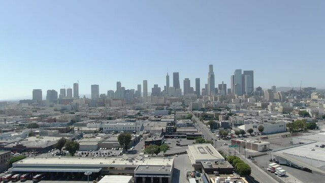 Los Angeles Downtown Industrial District Aerial R California USA