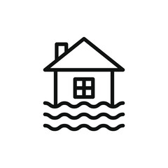 Flooded home icon design isolated on white background. Vector illustration