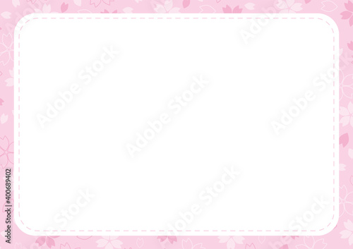 可愛い桜柄のフレーム イラスト サクラ 花柄 テンプレート Wall Mural ぽこたぽこ 可愛い桜柄のフレーム イラスト サクラ 花柄 テンプレート Wall Mural ぽこたぽこ