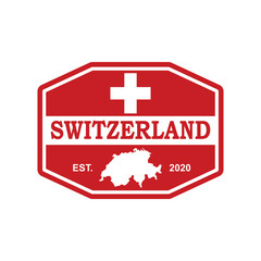 switzerland map vector , european country logo