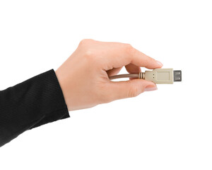Computer cable in hand