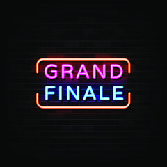 Grand Finale Neon Signs Vector.
