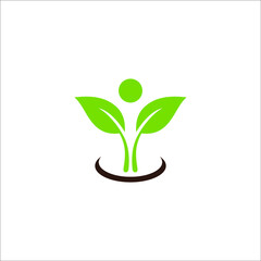 human leaf logo design
