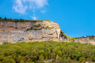 Naklejka na ściany i meble The Eagle cliff near Mezmay settlement. Mountain region of Russia