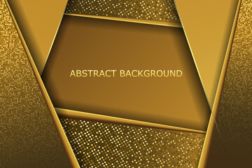 Abstract geometric line background with gold glitter effect