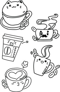 bundle coffee of set icons vector illustration design.