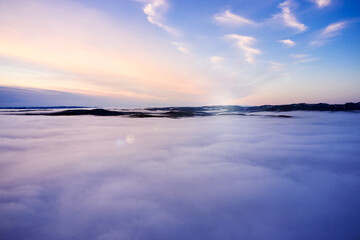 Sky edited with software to create a fake sun.