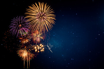 Fireworks with Night Sky Background